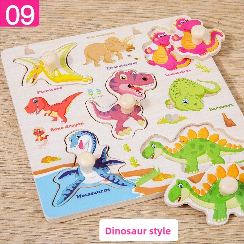 Puzzles en bois Montessori pour enfants, jeu de puzzle manuel, jeu de poissons pour développer la cognition et l'éveil des parents et des enfants