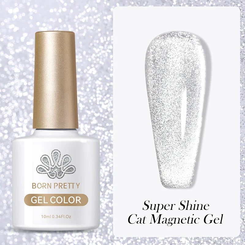 Vernis à ongles magnétique gel BORN PRETTY 10 ml Argent Clair de Couleur Chat - Accessoires pour les ongles - Vernis semi-permanent pour ongles d'automne et d'hiver