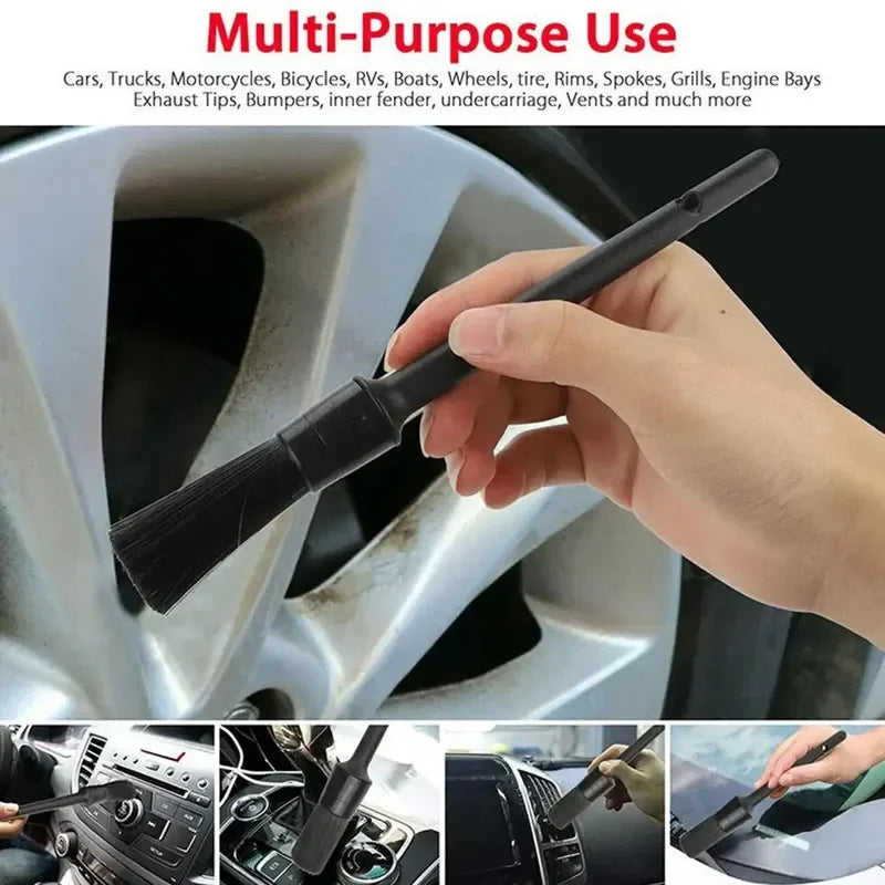 Brosses de nettoyage de détails de voiture 1/5x, brosse de détail douce, nettoyeur de roues, brosse de dépoussiérage automatique, accessoires intérieurs et extérieurs de voiture