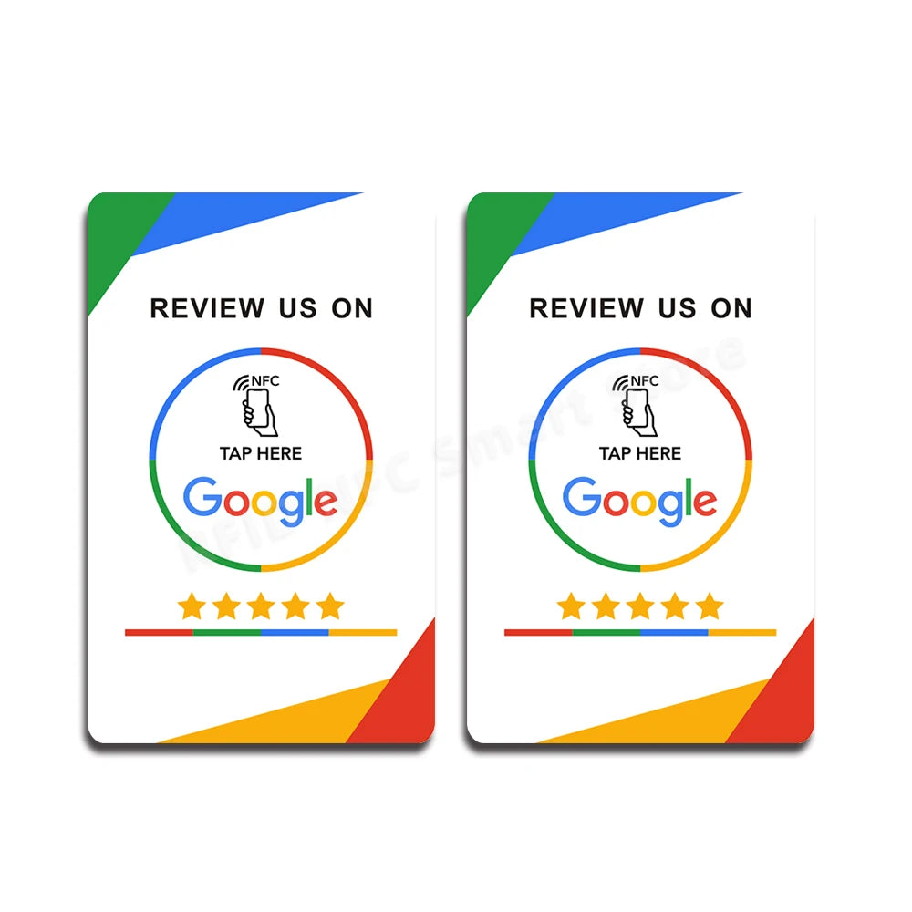 Cartes de critique Google NFC Android/iPhone Tap URL Écriture Cartes de critique sociale professionnelle Sticker arrière Carte NFC personnalisée
