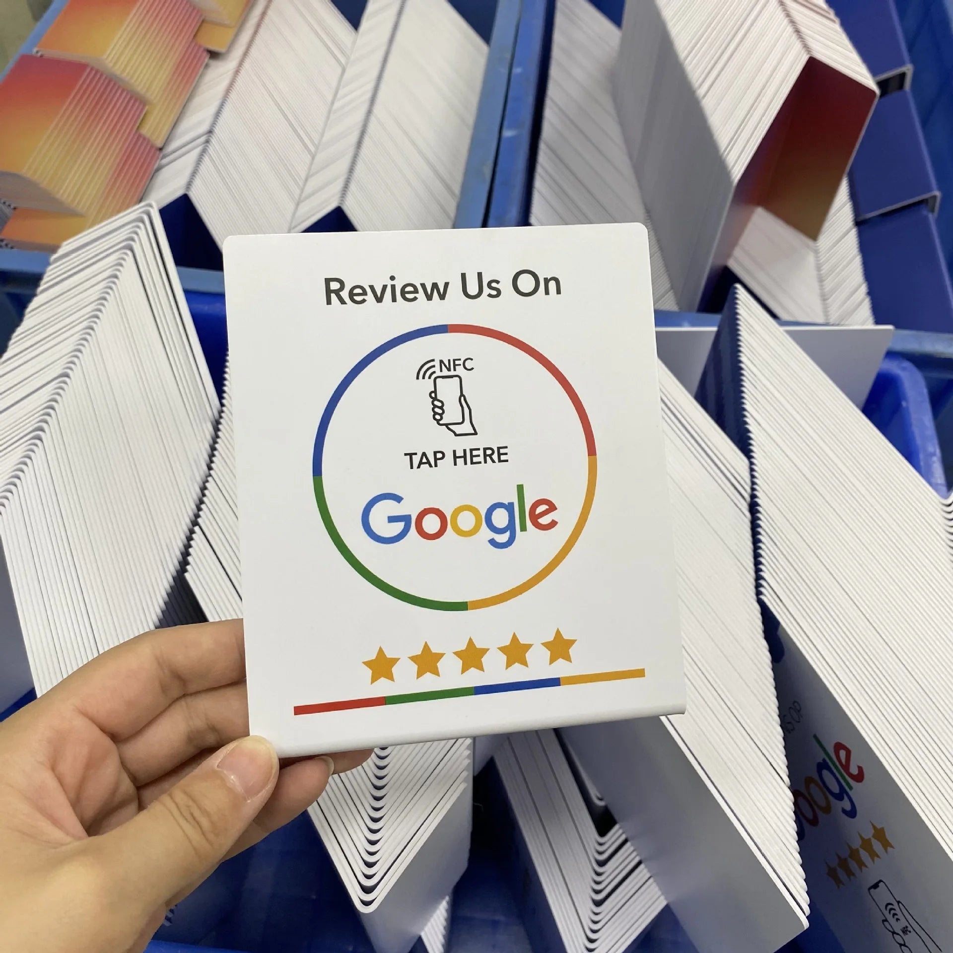 5YOA – Carte d'examen Google NFC, station 13.56Mhz, table programmable, NFC, affichage des avis Google, carte pliable, support de marque debout