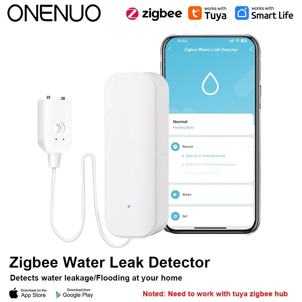 Capteur de niveau d'eau WiFi/Zigbee, alarme de fuite Tuya, détecteur de fuite et d'inondation, application Smart Life, alerte d'eau, alarme de débordement, système de sécurité