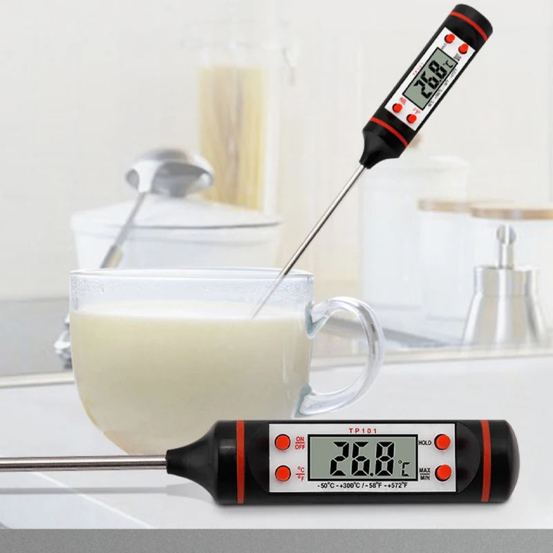 Thermomètre numérique de cuisine pour aliments et pâtisserie, à sonde électronique, avec affichage numérique, pour grillades liquides