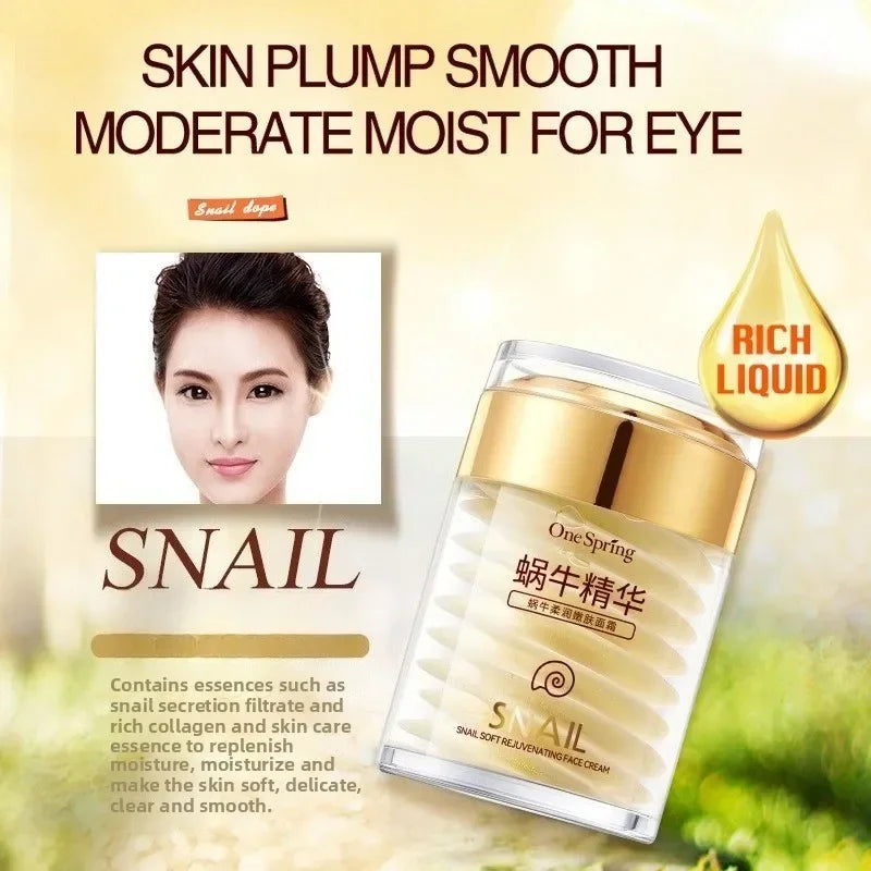 Coffret de soins pour le visage : Crème au collagène d'escargot, anti-âge, éclaircissante, atténue les cernes, réduit les poches, sérum contour des yeux