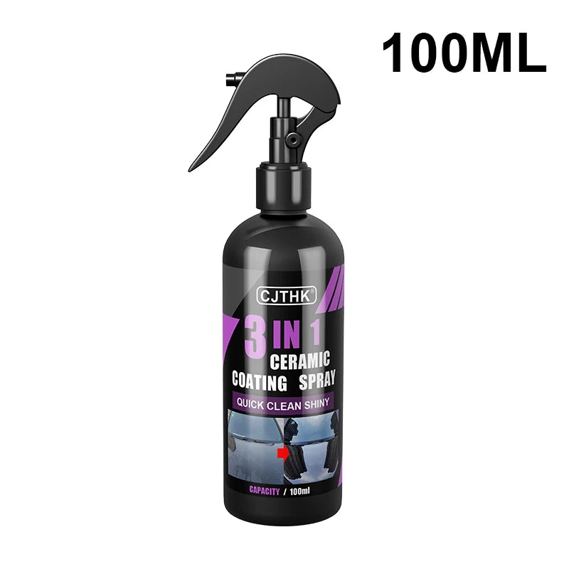 Spray de revêtement liquide en céramique 3 en 1 pour voiture, couche hydrophobe Nano cristal, Agent de polissage, peinture à haute brillance, cire de Protection, soins de voiture