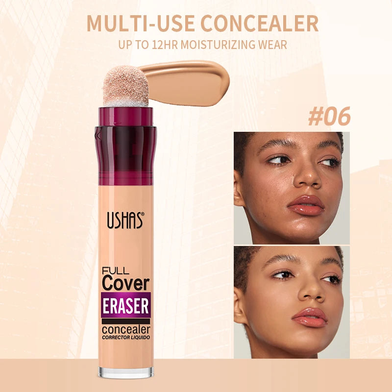 New Sponge Head Concealer for Dark Circles Freckles Acne Pigmentation and Blemishes Long Lasting Moisturizing Liquid Foundation