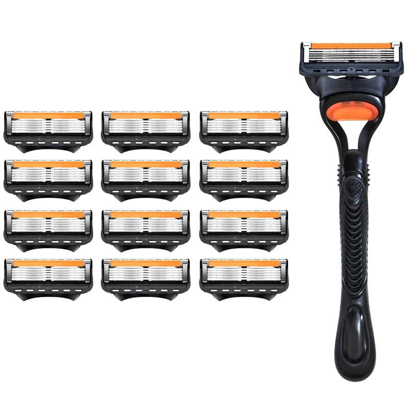 Rasoir de précision Fusion Pro pour homme, 5 lames, 4/12/24 pièces, rasoir électrique 5 couches, tondeuse à barbe, recharges de lames 5 couches