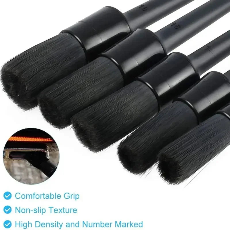 Brosses de nettoyage de détails de voiture 1/5x, brosse de détail douce, nettoyeur de roues, brosse de dépoussiérage automatique, accessoires intérieurs et extérieurs de voiture