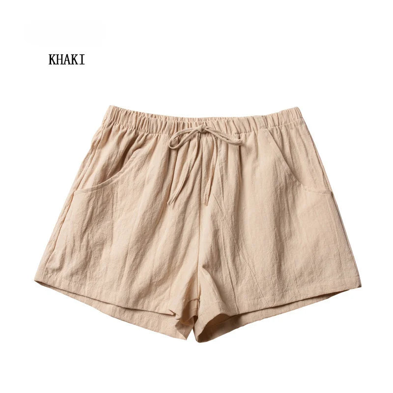 ITOOLIN Short en lin décontracté pour femme, short de sport taille haute noir, short femme, short de sport femme