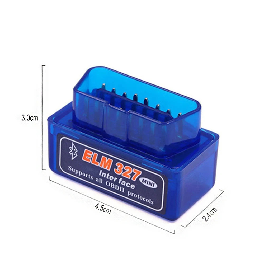 Lecteur de codes OBD2 miniature ELM327 à interface 16 broches V2.1, outil de diagnostic Bluetooth pour voiture Android, compatible OBDII et OBD2
