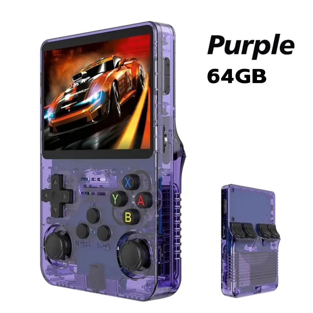 Console de jeu vidéo portable rétro R36S, système Linux, écran IPS de 3,5 pouces, lecteur portable, jeux de 64 Go, plusieurs couleurs sont disponibles