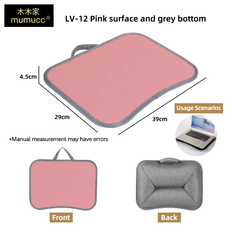 Bureau multifonctionnel pour ordinateur portable MUMUCC avec coussin et garni de particules de mousse, petite table d'appoint, grand tapis de souris rigide