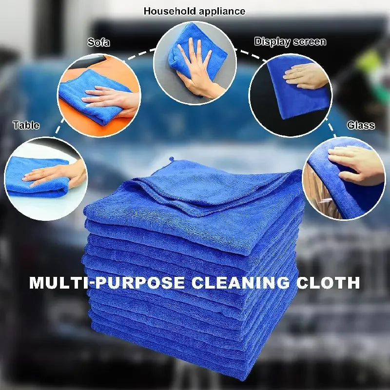 Serviettes en microfibre, 10 pièces, chiffon de séchage pour lavage de voiture, chiffons de nettoyage ménager, chiffon de polissage pour détails automobiles, outils de nettoyage pour la maison
