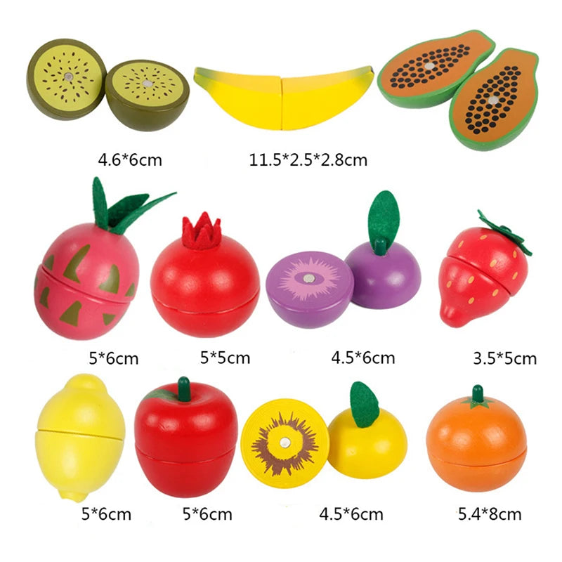Cuisine de simulation en bois, jeu classique Montessori, jouet éducatif pour enfants, cadeau pour enfants, ensemble de découpe de fruits et légumes