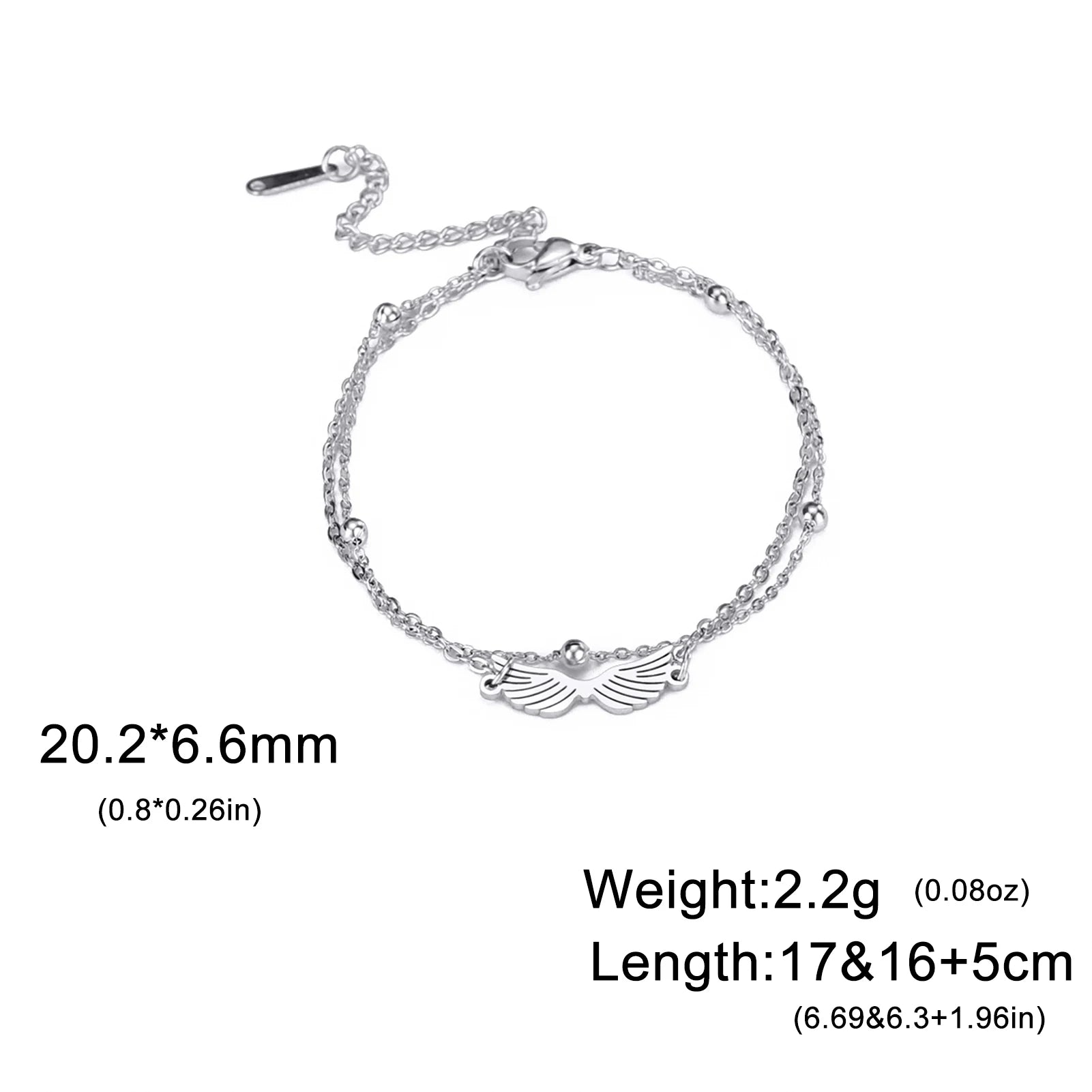Bracelet pendentif aile d'ange Lucktune pour femme, bracelet à chaîne en acier inoxydable et perles, style Kpop tendance 2025, nouveauté bijou, cadeau de mariage