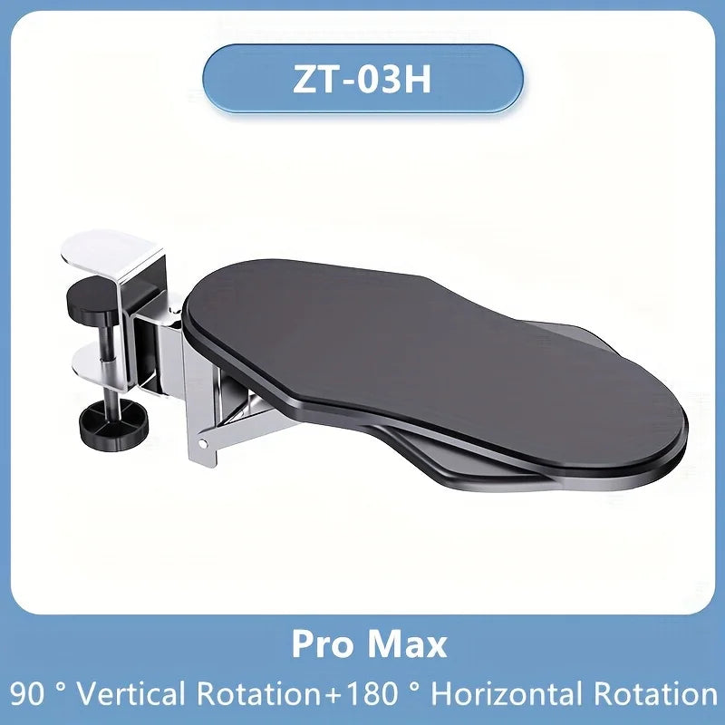 Support de bras pour ordinateur portable (1 pièce) adapté aux bureaux, réglable en rotation, avec plateau d'extension pour le poignet, pour une utilisation à domicile.