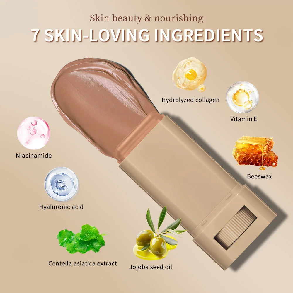 Bâton de teinte pour la peau, sérum teinté solide, imperméable, nourrissant, fond de teint, baume pour le visage, maquillage