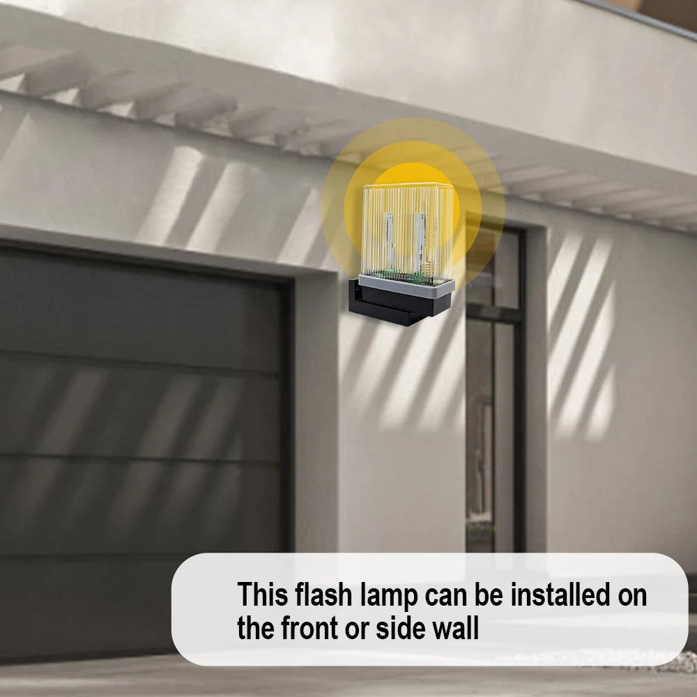 Lampe stroboscopique de sécurité pour porte de garage, étanche et silencieuse. Signal lumineux clignotant pour porte de garage. Étanche