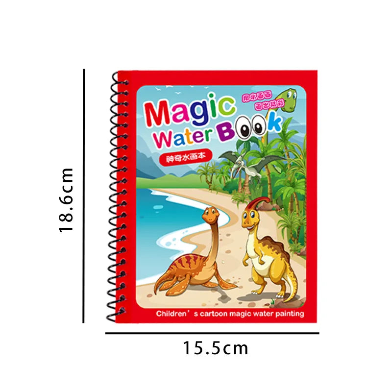 Carnet de dessin à l'eau réutilisable 1P - Bloc de peinture magique sans dégâts avec stylo à eau rechargeable