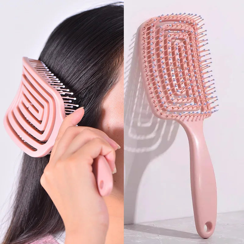 Peigne de Massage élastique ajouré, brosse à cheveux, peigne de Massage du cuir chevelu, démêlant, séchage rapide, outil démêlant, 1 pièce
