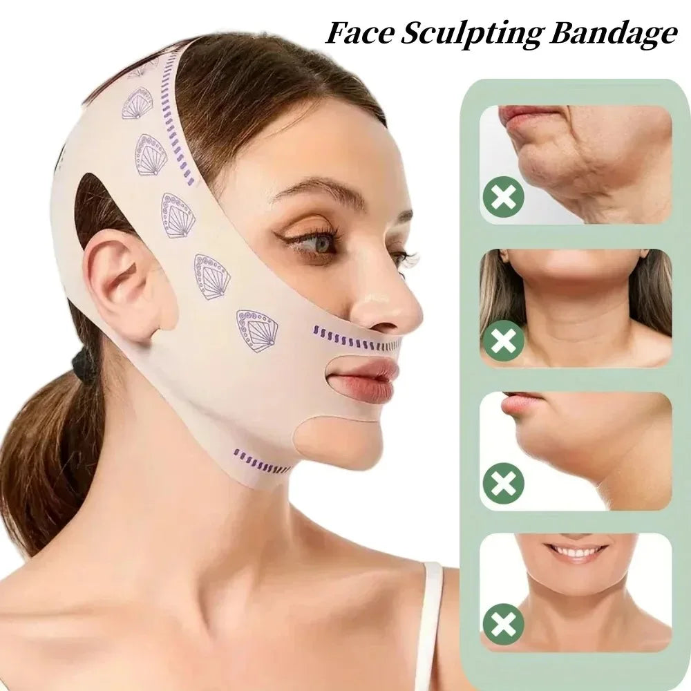 2026 Beauty Face Sculpting Sleep Bandage, Double Chin Reducer, V-Shaped Slimming Face Mask, Reusable Facial Lifting Beauty Tool