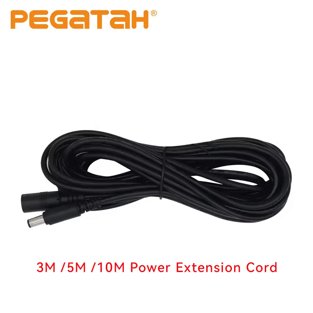 Cordon d'alimentation DC12V avec connecteur mâle vers femelle 5,5 x 2,1 mm pour caméra CCTV de sécurité Noir 3M 5M 10M Câble d'alimentation pour caméra IP