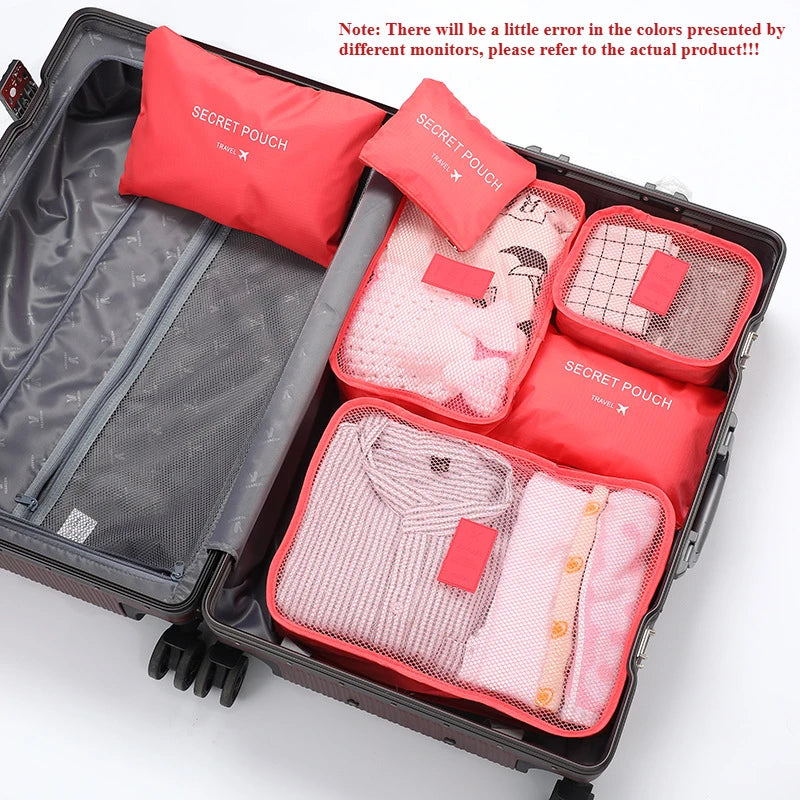 6pcs Set Travel Storage Bags Suitcase Packing Set Storage Cases Portable Luggage Organizer Clothes Shoe Foldable Organizer