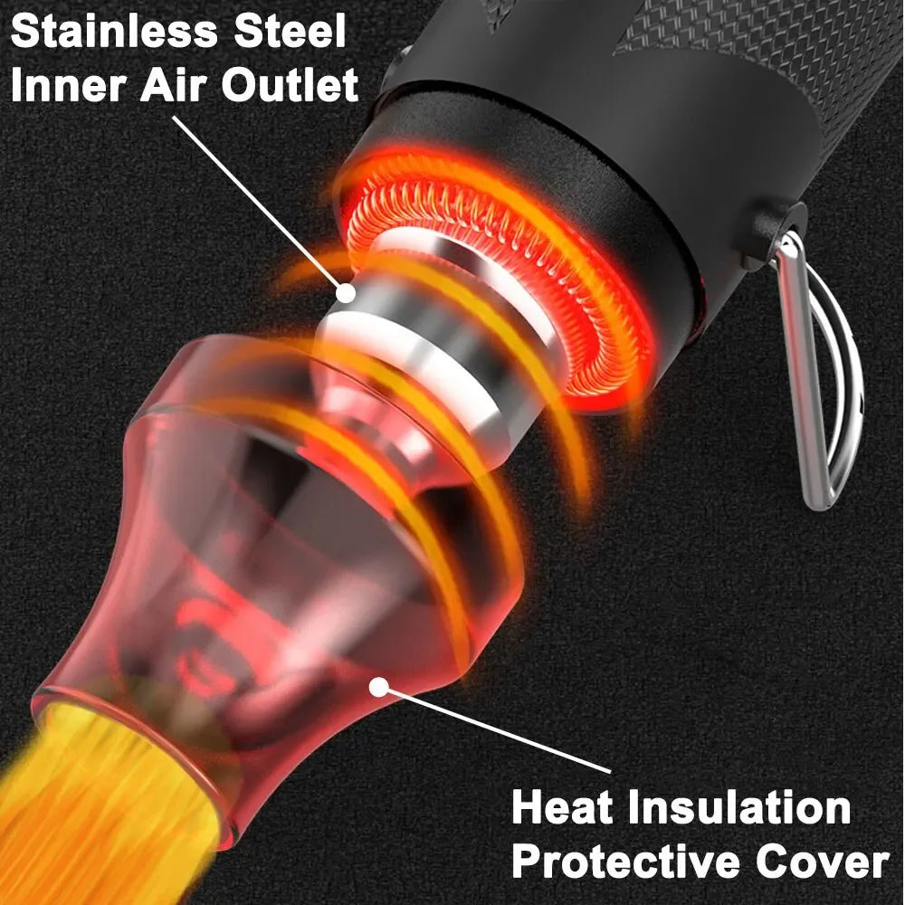 Pistolet à air chaud 220/110 V pour bricolage, outil de chauffage électrique, mini souffleur pour soudage, avec base de support rétractable