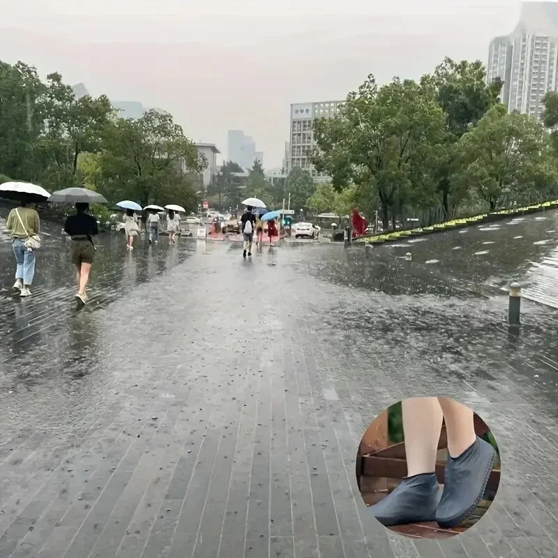 1 paire de couvre-chaussures de botte de pluie en caoutchouc pour une utilisation en extérieur, couvre-chaussures imperméables en Silicone, couvre-chaussures pour jours de pluie, pluie antidérapante réutilisable