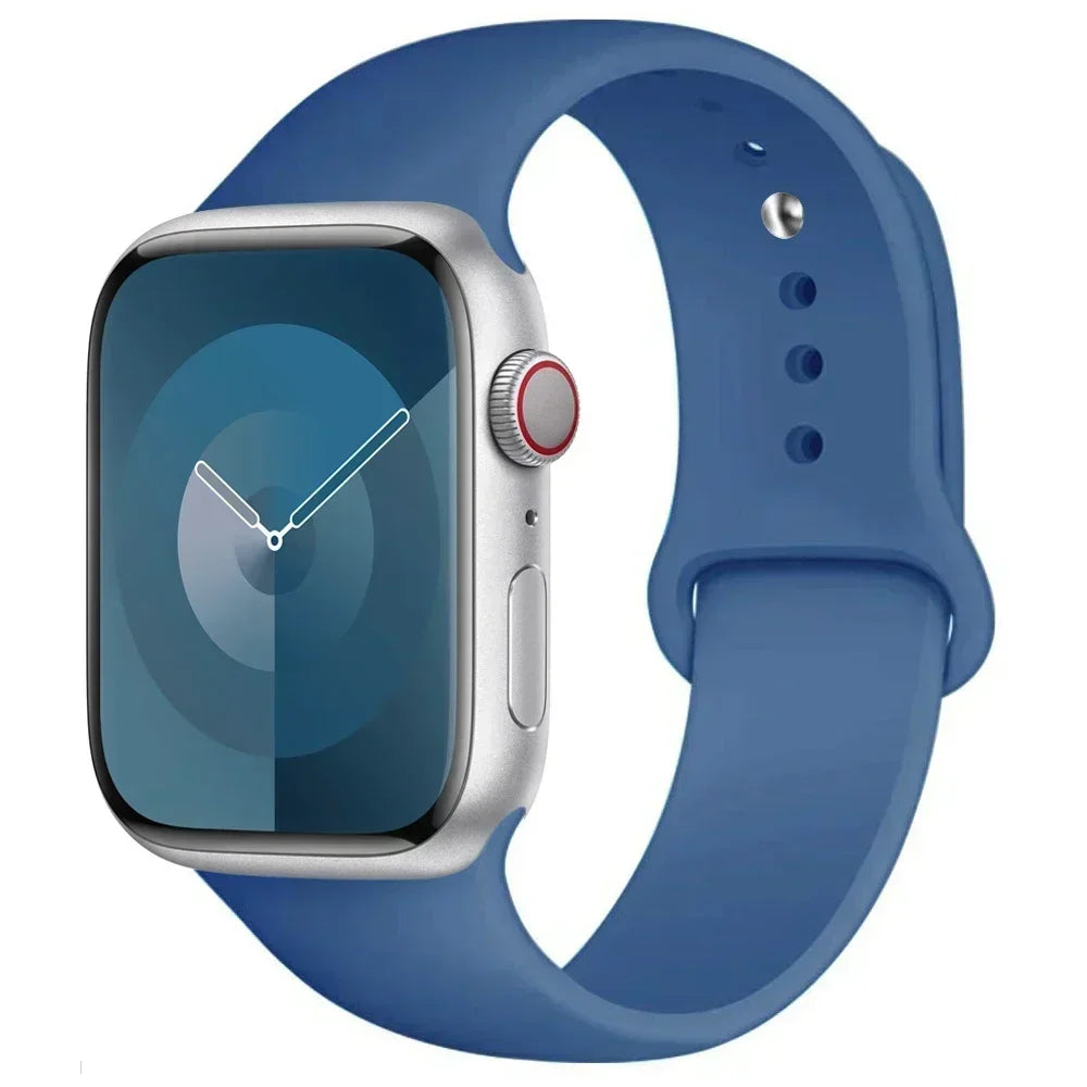 Bracelet en Silicone pour Apple Watch, 44mm 45mm 40mm 41mm 42-46mm, bracelet de sport iwatch série 8 7 6 5 4 9 10 11 SE-Ultra 2/3 49mm