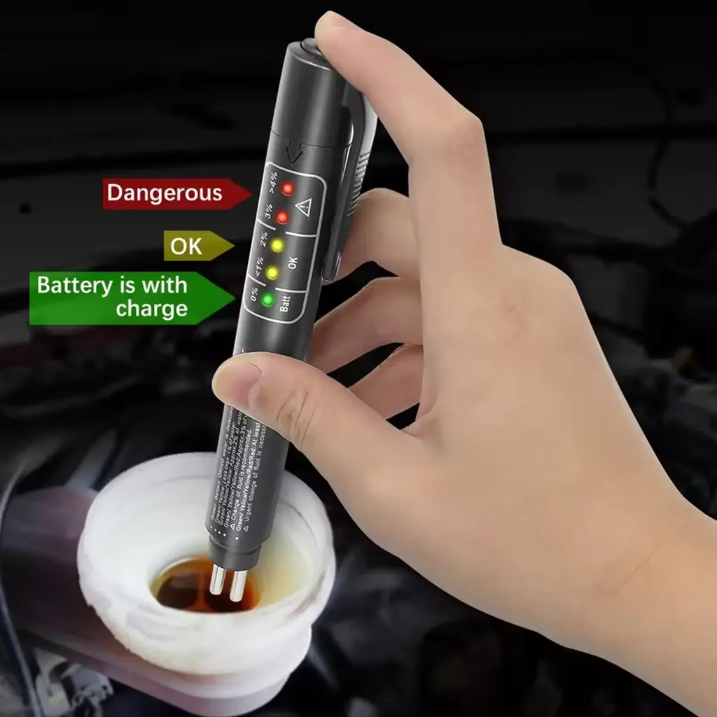 Stylo testeur universel de liquide de frein avec indicateur LED, outil de diagnostic précis de la qualité de l'huile pour les tests automobiles DOT3, DOT4 et DOT5.1