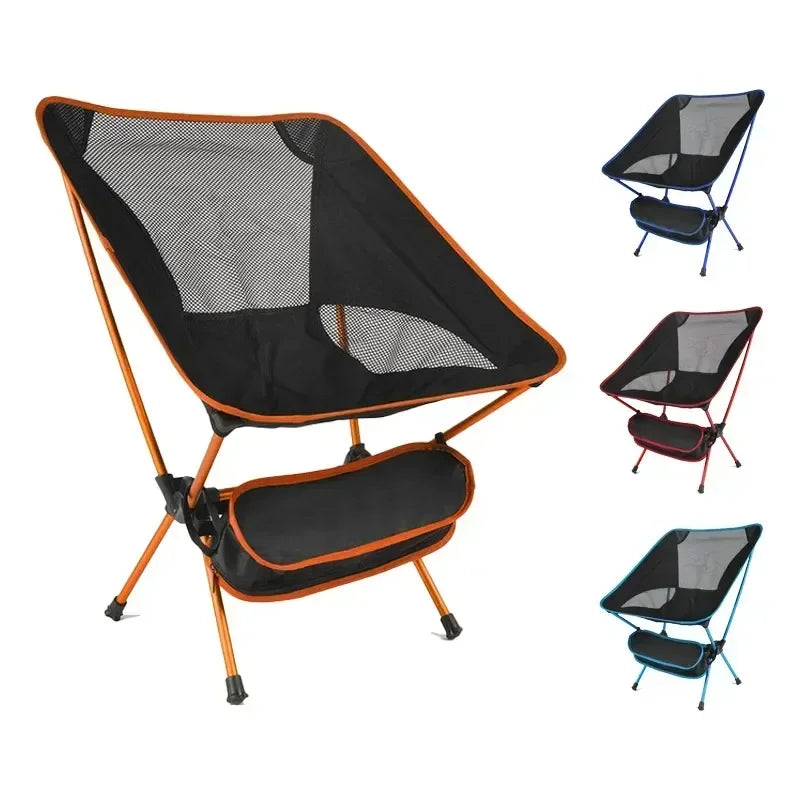 Chaises pliantes portables d'extérieur, idéales pour la plage, les barbecues, les voyages, la randonnée et les pique-niques. Faciles à transporter et pratiques