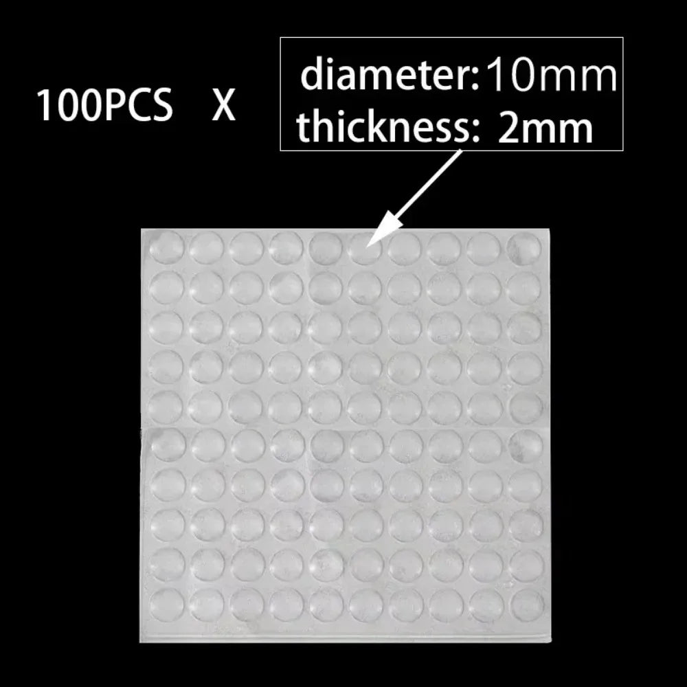 100 patins antidérapants en silicone souple pour pieds de meubles, amortisseurs et butoirs de porte/tiroir