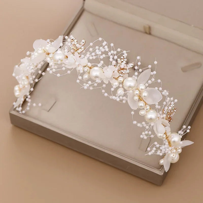 Bandeaux et diadèmes fleuris luxueux, accessoires de coiffure de mariage pour femmes, bijoux de cheveux de mariée, bandeau de mariée, coiffe, serre-tête de fête