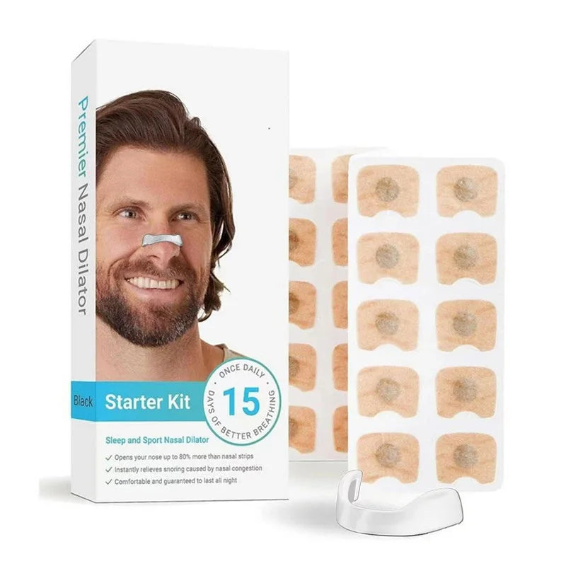Kit de démarrage de dilatateurs respiratoires nasaux magnétiques, 15/30 jours, pour améliorer la qualité du sommeil, bande buccale Anti-ronflement