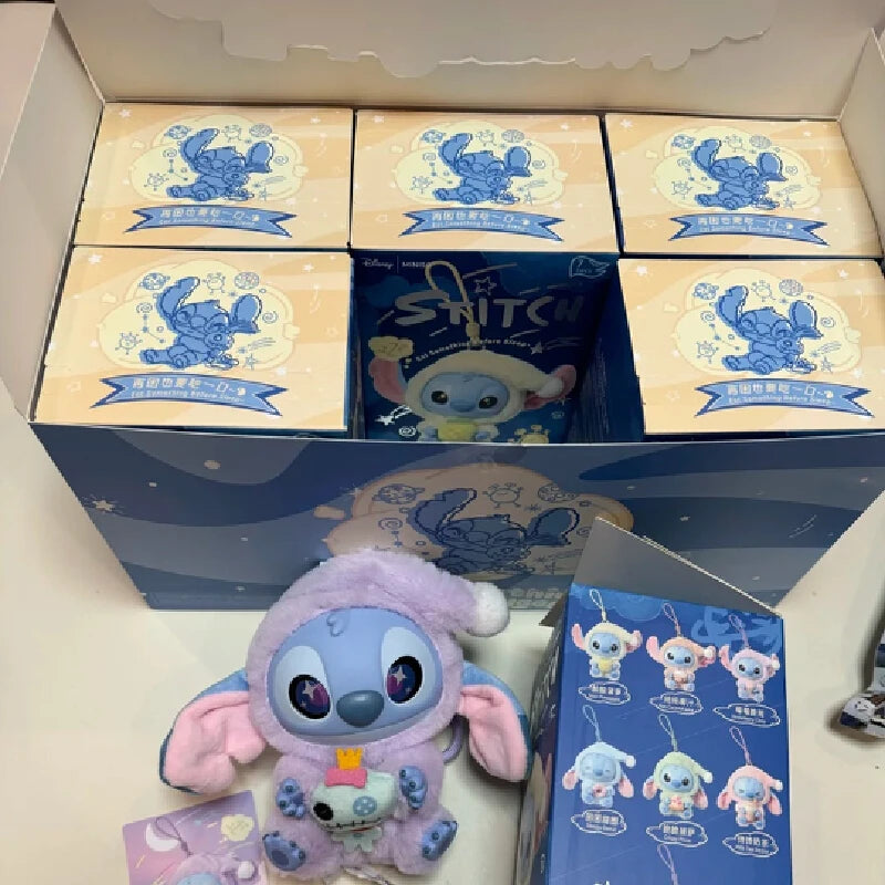 Boîte aveugle série Stitch Eat Something Before Sleep, boîte mystère, jouet, figurine de dessin animé, poupée pendentif, ornements, cadeau de noël pour enfant