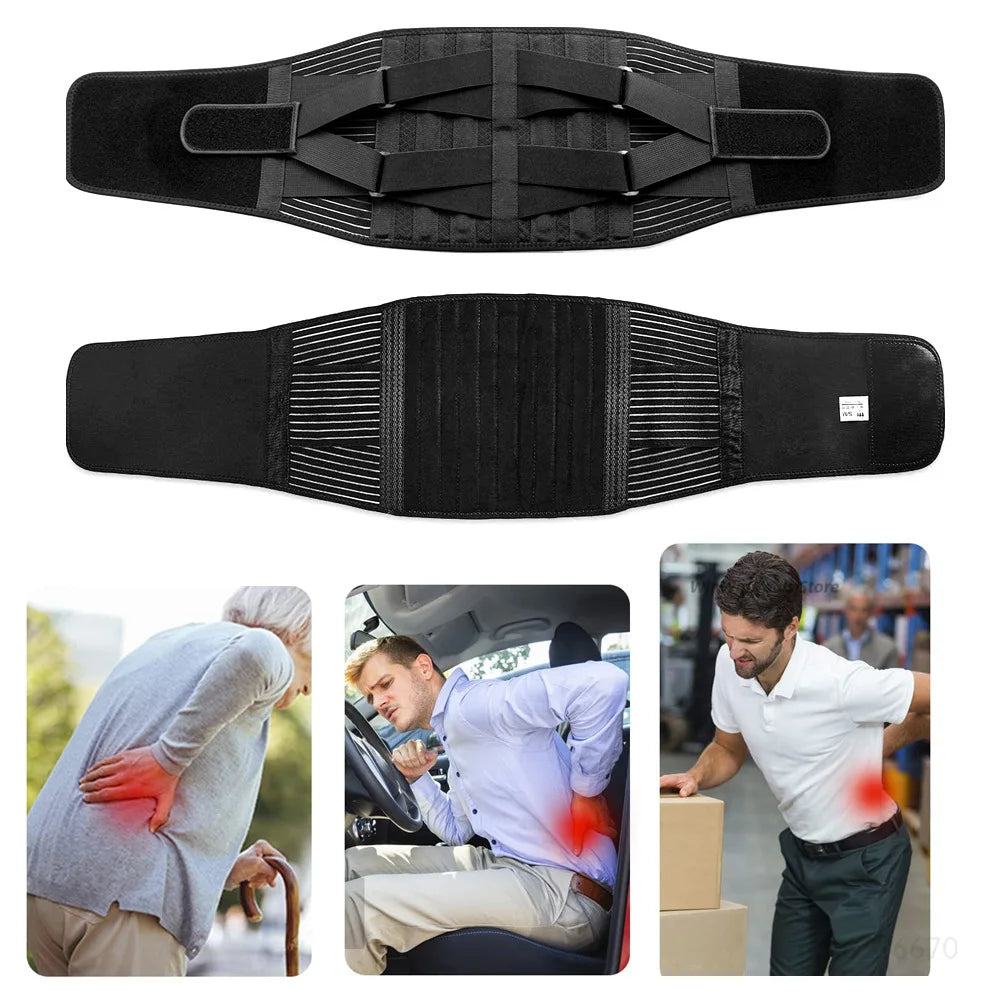 Ceinture de soutien lombaire ajustable, corset orthopédique à double serrage, décompression de la colonne vertébrale, soulagement des douleurs dorsales, raffermissement de l'abdomen
