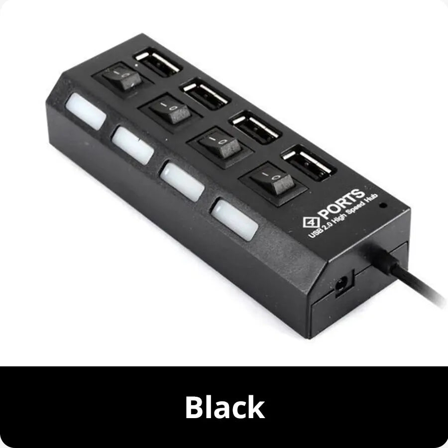 USB Hub Splitter With Individual Switch USB 4/7 Port Splitter Individual Switch USB Adapter Hub Multi-Port Socket Powered ON/OFF