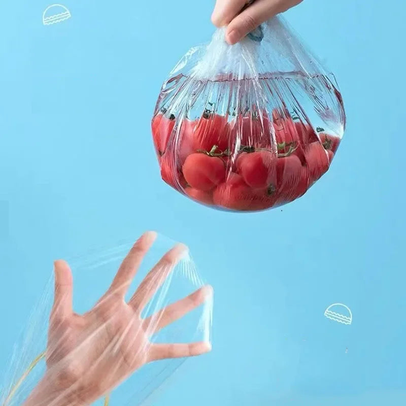 100 couvercles alimentaires élastiques, couvercles jetables en plastique pour bols de fruits et légumes, emballages fraîcheur