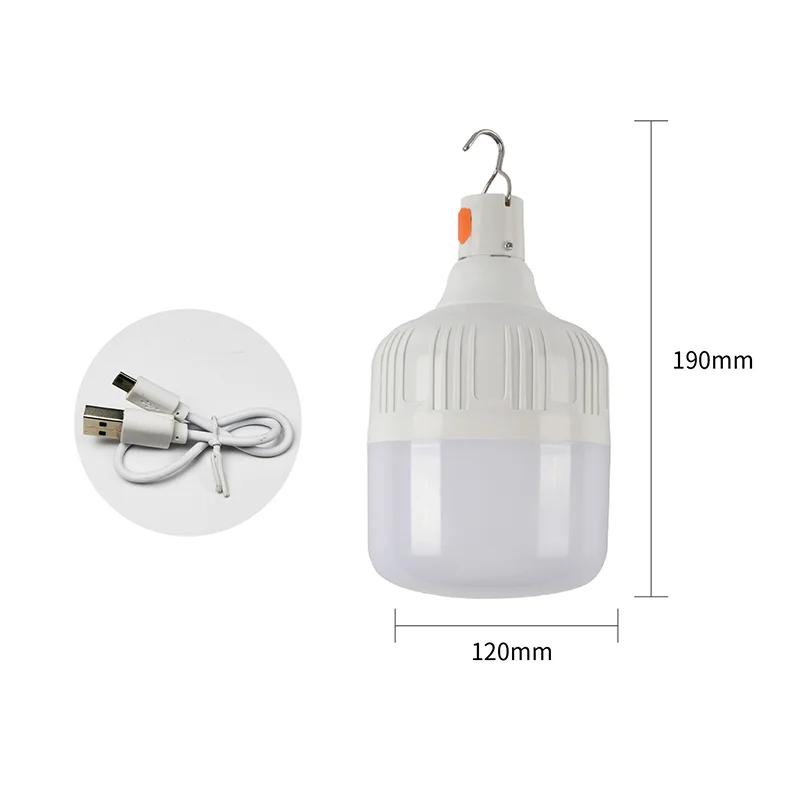 Portable Rechargeable LED Camping Light with Hook Dimmable Tent Lantern Emergency Night Lamp for Hiking Travel Adventure Use