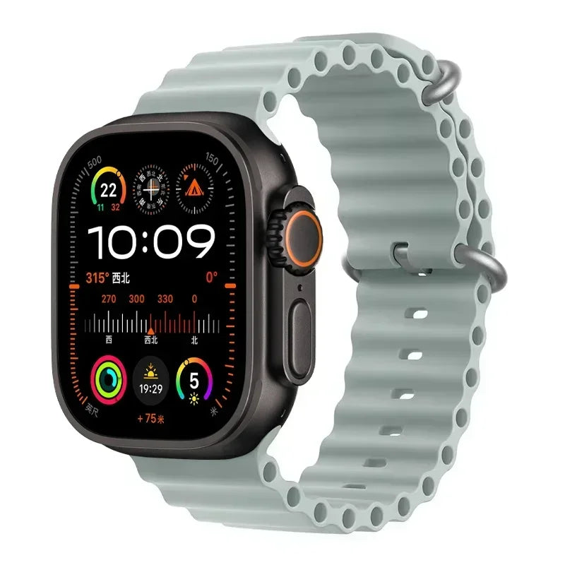 Bracelet océan en Silicone pour bracelets de montre Apple 45mm 46mm 40mm Ultra 2 49mm 44mm 41mm 38-42mm bracelet de sport série 10 9 8 7 6 5 4 SE