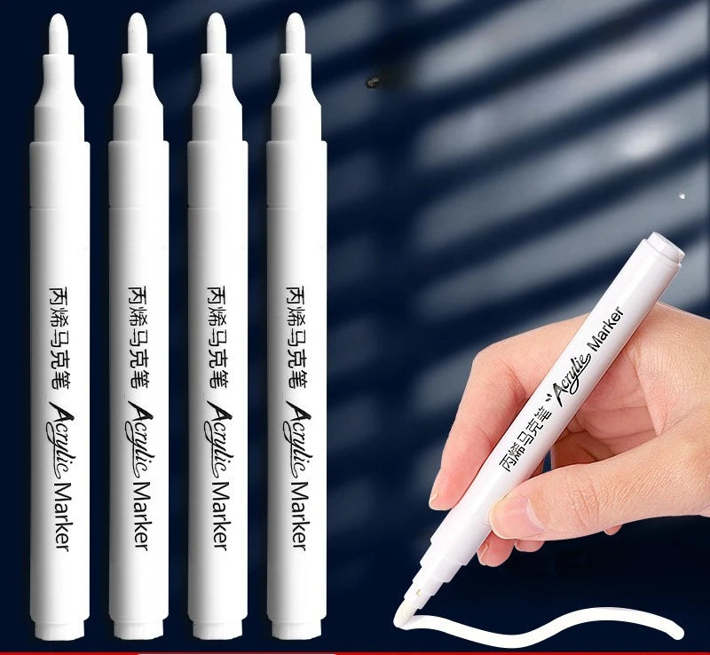 1/3/5 marqueurs acryliques blancs spécialement conçus pour les étudiants, pour le dessin, la mise en valeur et la peinture à l'huile à séchage rapide