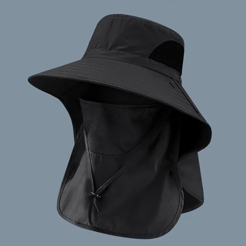 Summer Sun Hats UV Protection Outdoor Hunting Fishing Cap For Men Women Hiking Camping Visor Bucket Hat Neck Flap Fisherman Hat