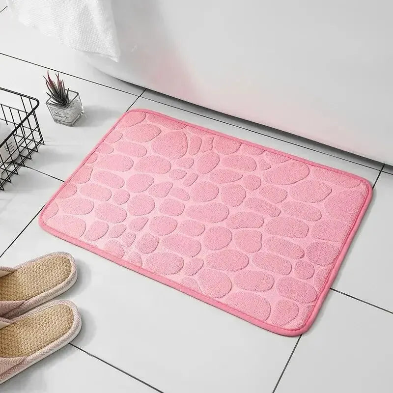 Tapis en fibre gaufrée 1 pièce, tapis antidérapant pour salle de bain et salon, tapis de sol en galets, articles ménagers