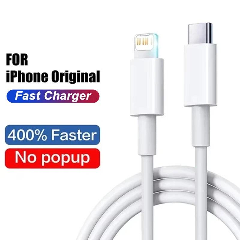 Câble USB de charge rapide Original PD 35W, pour iPhone 14 8 7 Plus 13 12 11 Pro XS Max XR X USB C, 1m 1.5m 2m 3m