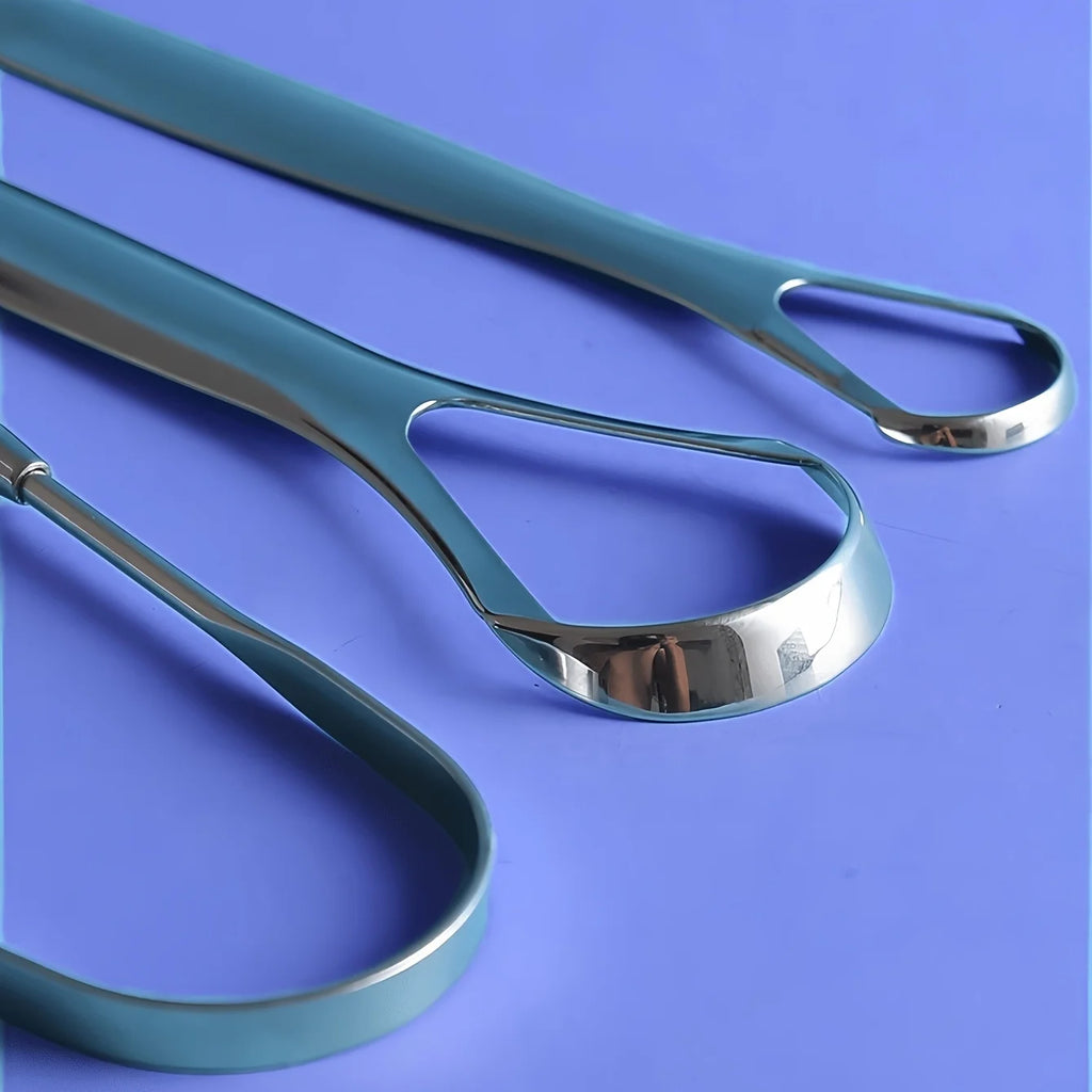 Lot de 3 gratte-langues en acier inoxydable en forme de U, brosse à langue en métal pour une haleine fraîche et un nettoyage efficace, outils d'hygiène buccale