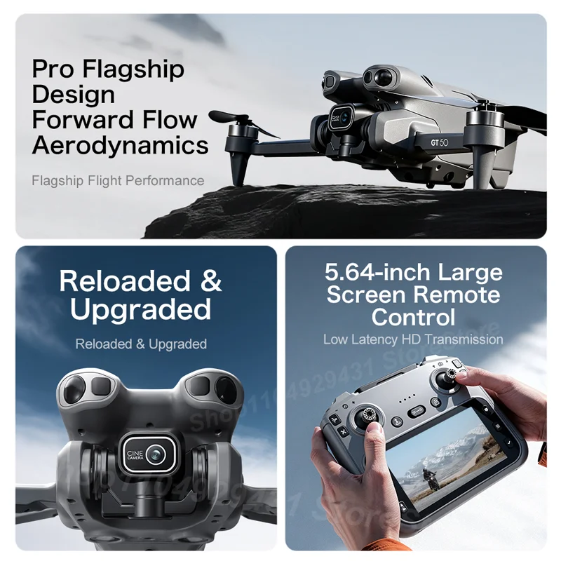 Nouveau drone GT50 original 8K Wi-Fi GPS professionnel HD pour la photographie aérienne, drone télécommandé avec double caméra HD, quadricoptère jouet UAV