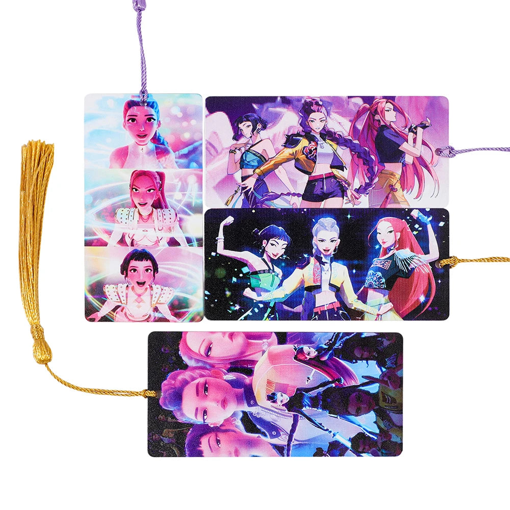 Marque-pages acryliques Kpop Demon Hunters - Accessoire de livre - Fournitures de lecture - Cadeau pour enseignants - Accessoires Kpop Demon Hunter - Papeterie mignonne