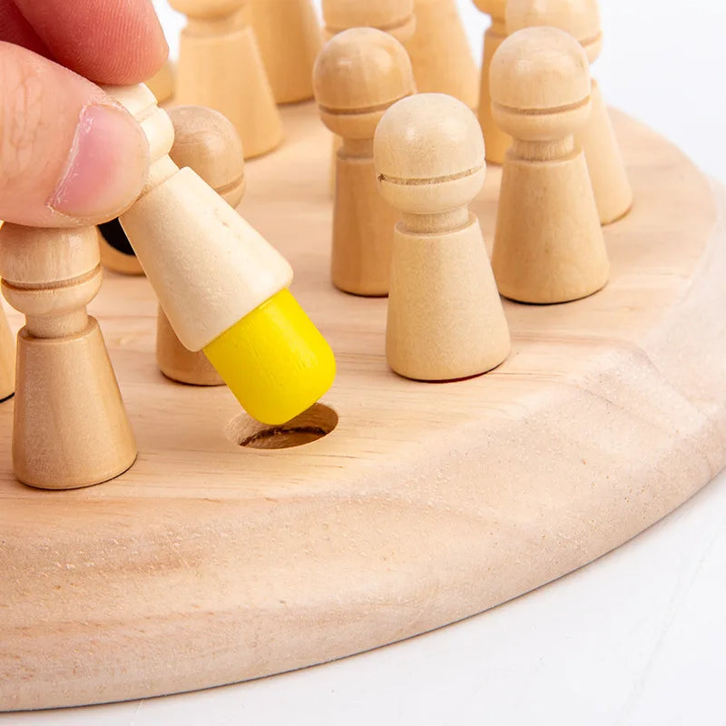 Jeu d'échecs en bois avec allumettes et mémoire, jeu de logique éducatif et intelligent, jouet d'interaction parent-enfant, cadeau pour enfants