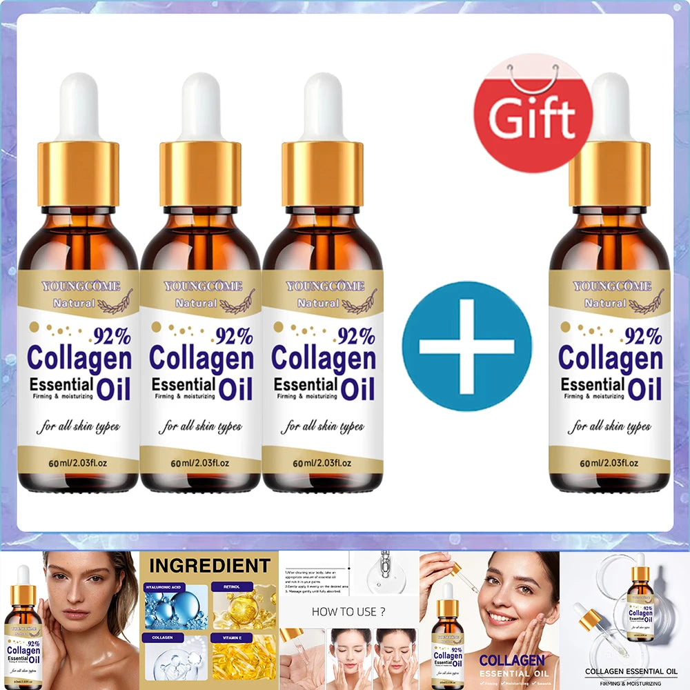 Sérum anti-âge au collagène et aux peptides de collagène pour le visage : éclaircit le teint, atténue les rides et ridules, répare et apaise la peau